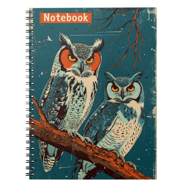 Owls Vintage Notebook (Front)