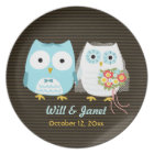 Owls Wedding Couple | Cute Bride and Groom Custom
