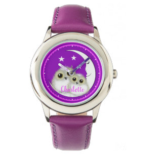 Owls Whimsical Cute Personalised Watch