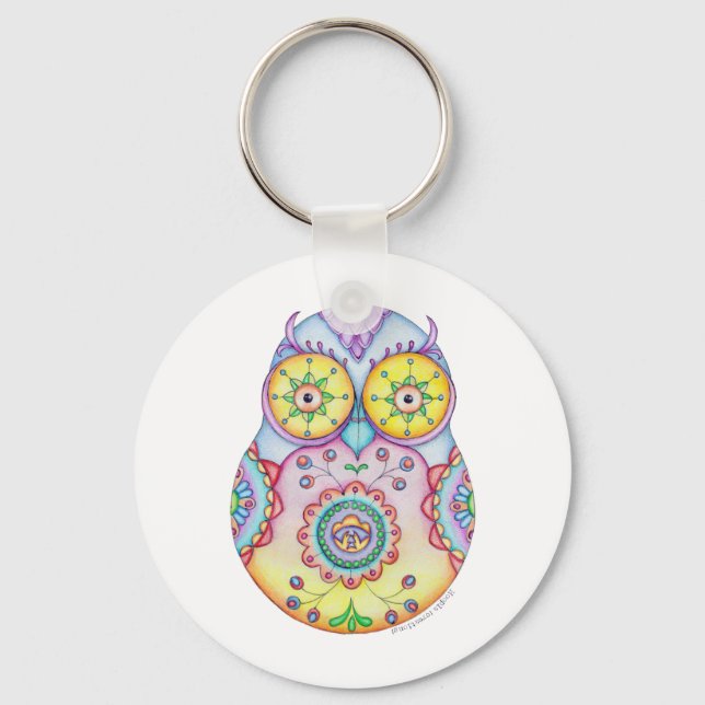 'Owlushka' Bright Eyes Key Ring (Front)