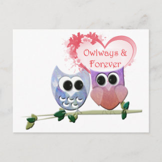 Owlways and Forever, Cute Owls Postcard
