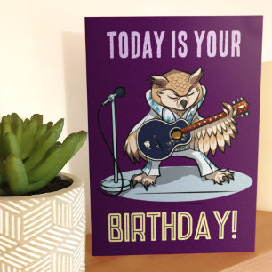 Owlways On My Mind Birthday Funny Owl Cartoon Card