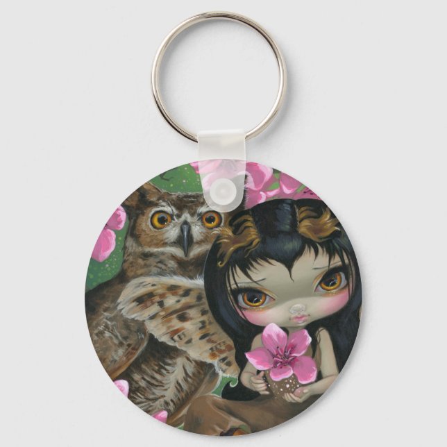 "Owlyn in the Springtime" Keychain (Front)