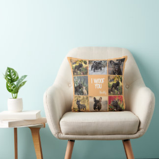 Own 8 x pictures + text + background cushion