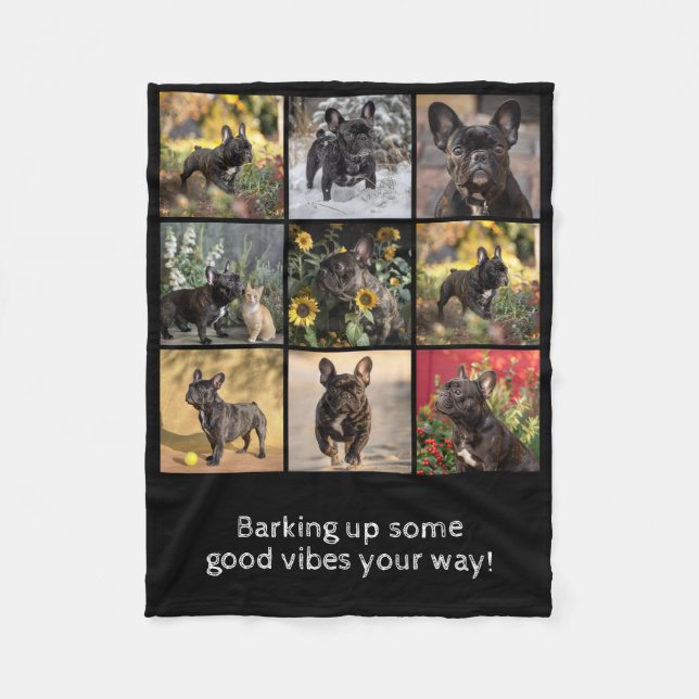 Own 9 x pictures + text  fleece blanket (Front)