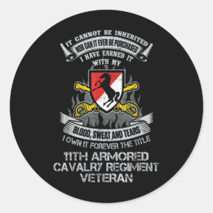 Own Forever The Title 11th Armoured Cavalry Regime Classic Round Sticker