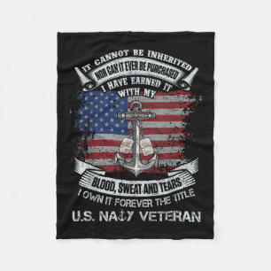Own forever the title naval veteran sailor flag us fleece blanket