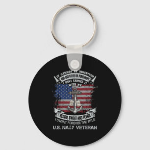 Own forever the title naval veteran sailor flag us key ring