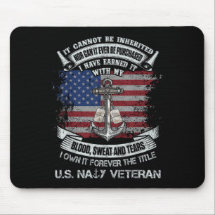Own forever the title naval veteran sailor flag us mouse pad