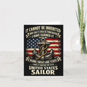 Own forever the title u.s sailor military veteran card
