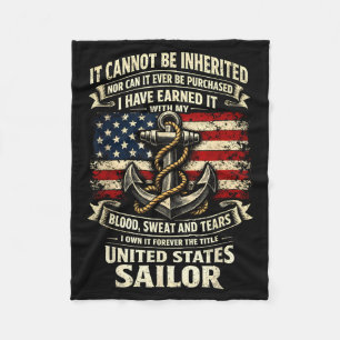Own forever the title u.s sailor military veteran fleece blanket