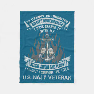 Own forever title us naval veteran sailor military fleece blanket