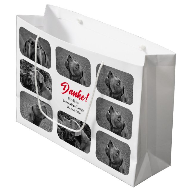Own Great Dane Photos Large Gift Bag (Front Angled)