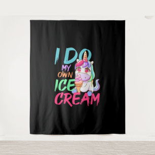 Own Ice Cream Funny Unicorn Ice Cream Summer Tapestry