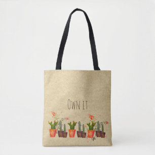 OWN IT Cacti Cactus Tote - Personalised Bag
