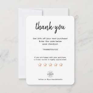 Own Logo Small Business Thank You Card