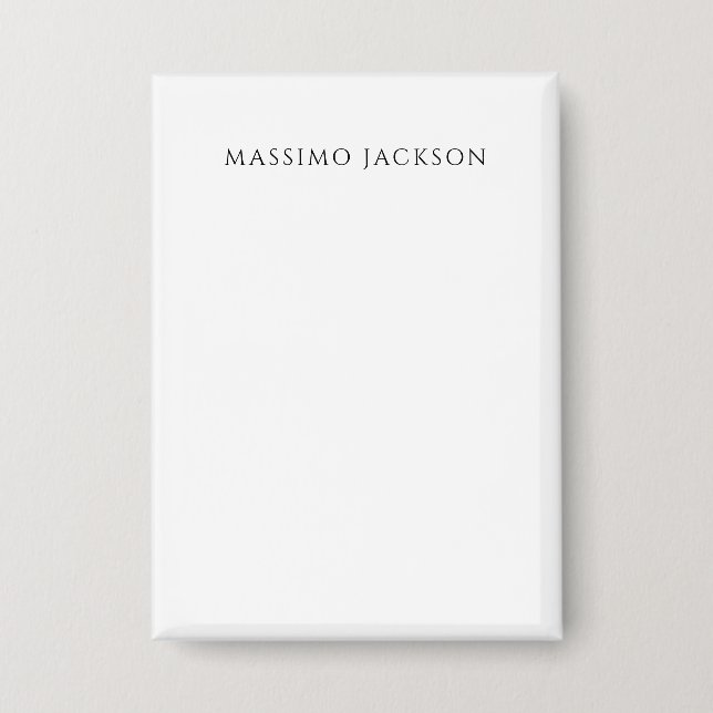 Own Name Calligraphy Chic Plain Simple Black White (Front)