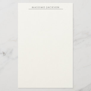 Own Name Calligraphy Chic Plain Simple Black White Stationery