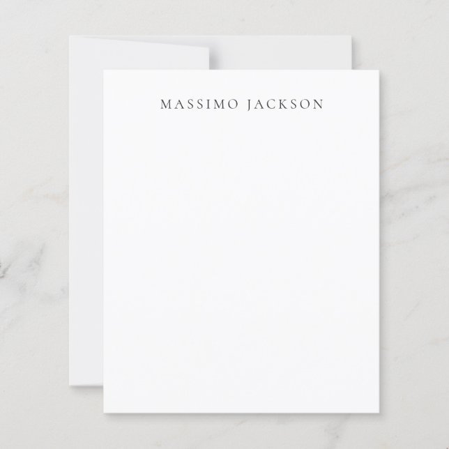 Own Name Calligraphy Plain Black White Paper Sheet (Front)