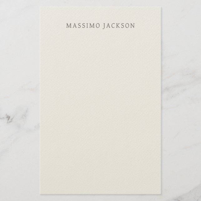 Own Name Calligraphy Plain Simple Pastel Colour Stationery (Front)
