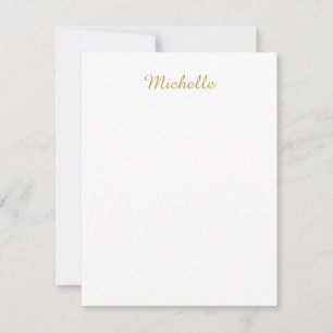 Own Name Creative Trendy Gold Colour Script Card