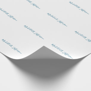 Own Name Creative Trendy White Ocean Blue Wrapping Paper