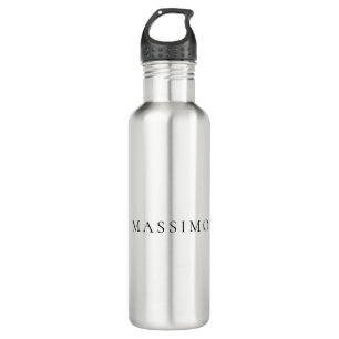 Own Name Decorative Chic Plain Simple Black White 710 Ml Water Bottle