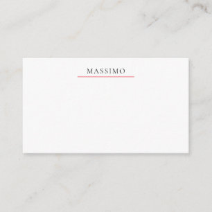 Own Name Decorative Chic Plain Simple Black White Enclosure Card