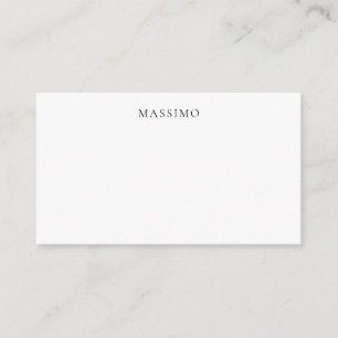 Own Name Decorative Chic Plain Simple Black White Enclosure Card