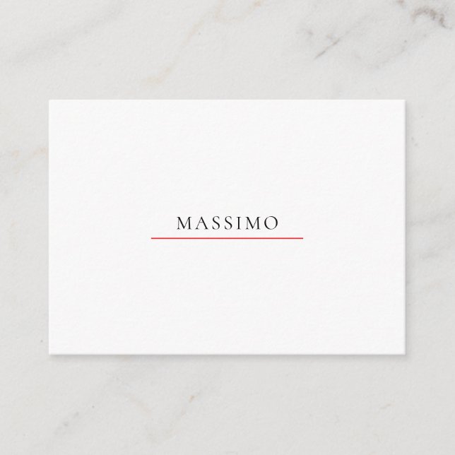 Own Name Decorative Chic Plain Simple Black White Enclosure Card (Front)