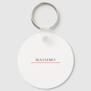 Own Name Decorative Chic Plain Simple Black White Key Ring