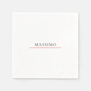 Own Name Decorative Chic Plain Simple Black White Napkin