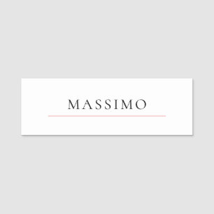 Own Name Decorative Chic Plain Simple Black White Tag