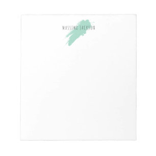 Own Name Decorative Chic Plain Simple Blue White Notepad