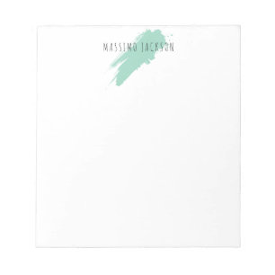 Own Name Decorative Chic Plain Simple Blue White Notepad