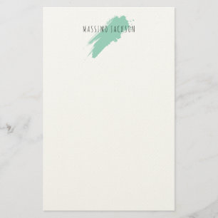 Own Name Decorative Chic Plain Simple Blue White Stationery