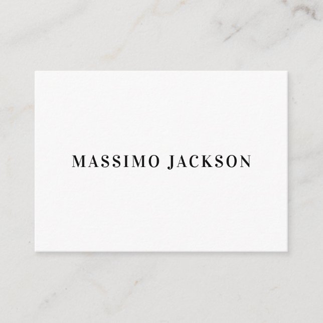 Own Name Decorative Minimalist Plain Black White Enclosure Card (Front)