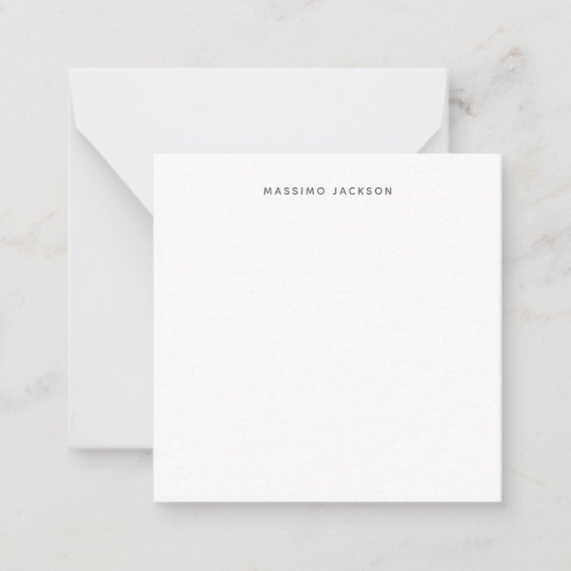 Own Name Minimalist Modern Plain Black White Card (Front)