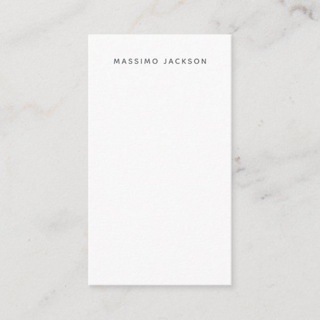 Own Name Minimalist Modern Plain Black White Enclosure Card (Front)