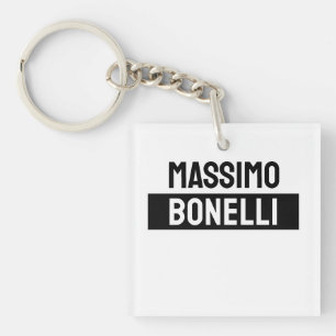 Own Name Minimalist Modern Plain Black White Key Ring