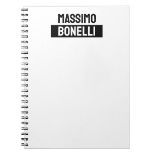 Own Name Minimalist Modern Plain Black White Notebook