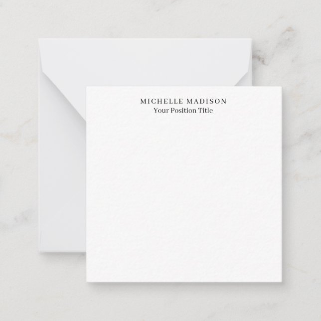 Own Name Mode Trendy Minimalist Professional Plain Card (Front)