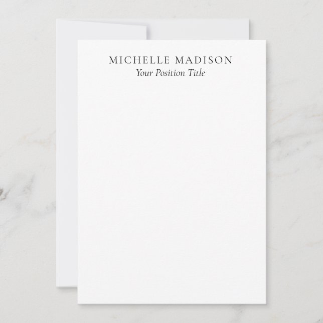 Own Name Mode Trendy Minimalist Professional Plain Card (Front)