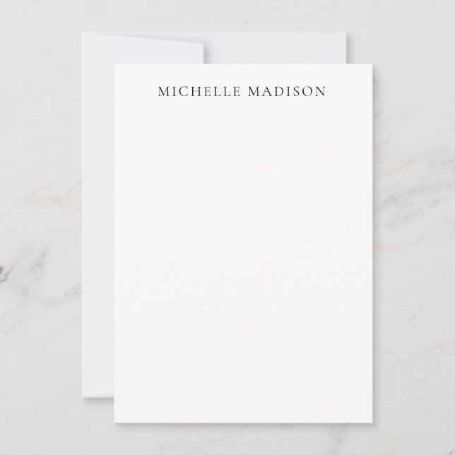 Own Name Mode Trendy Minimalist Professional Plain Card (Front)