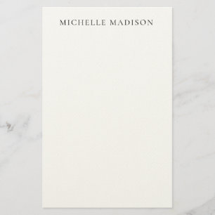 Own Name Mode Trendy Minimalist Professional Plain Stationery