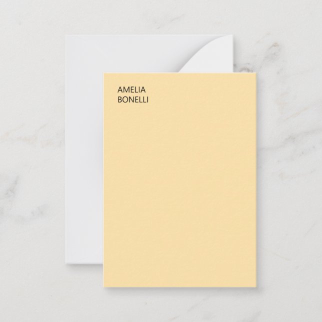 Own Name Modern Minimal Professional Plain Beige Card (Front)
