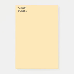 Own Name Modern Minimal Professional Plain Beige Post-it Notes