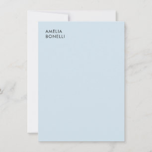 Own Name Modern Minimalist Professional Plain Blue Card