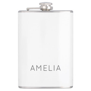 Own Name Modern Minimalist Professional Plain Hip Flask