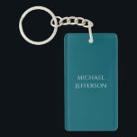 Own Name Plain Dark Teal Color Personalized Custom Key Ring<br><div class="desc">Why not reflect your own personality and taste to others with this uniquely designed template?</div>